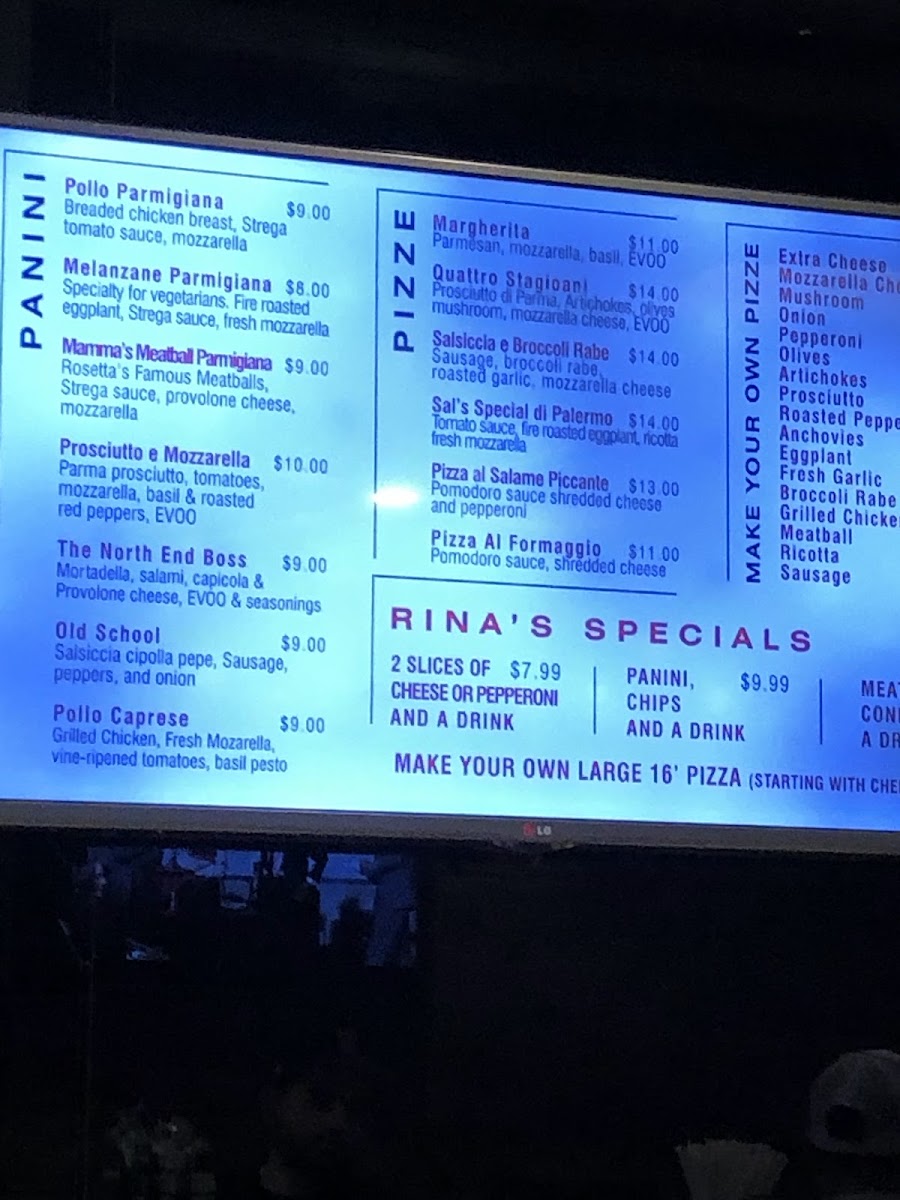 Menu Rina's Pizzeria & Cafe-1